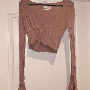 cute boho pink v neck crop top